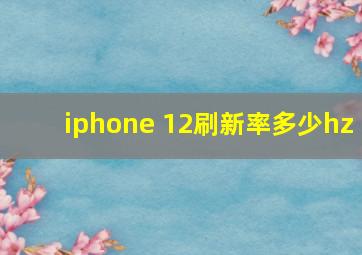 iphone 12刷新率多少hz